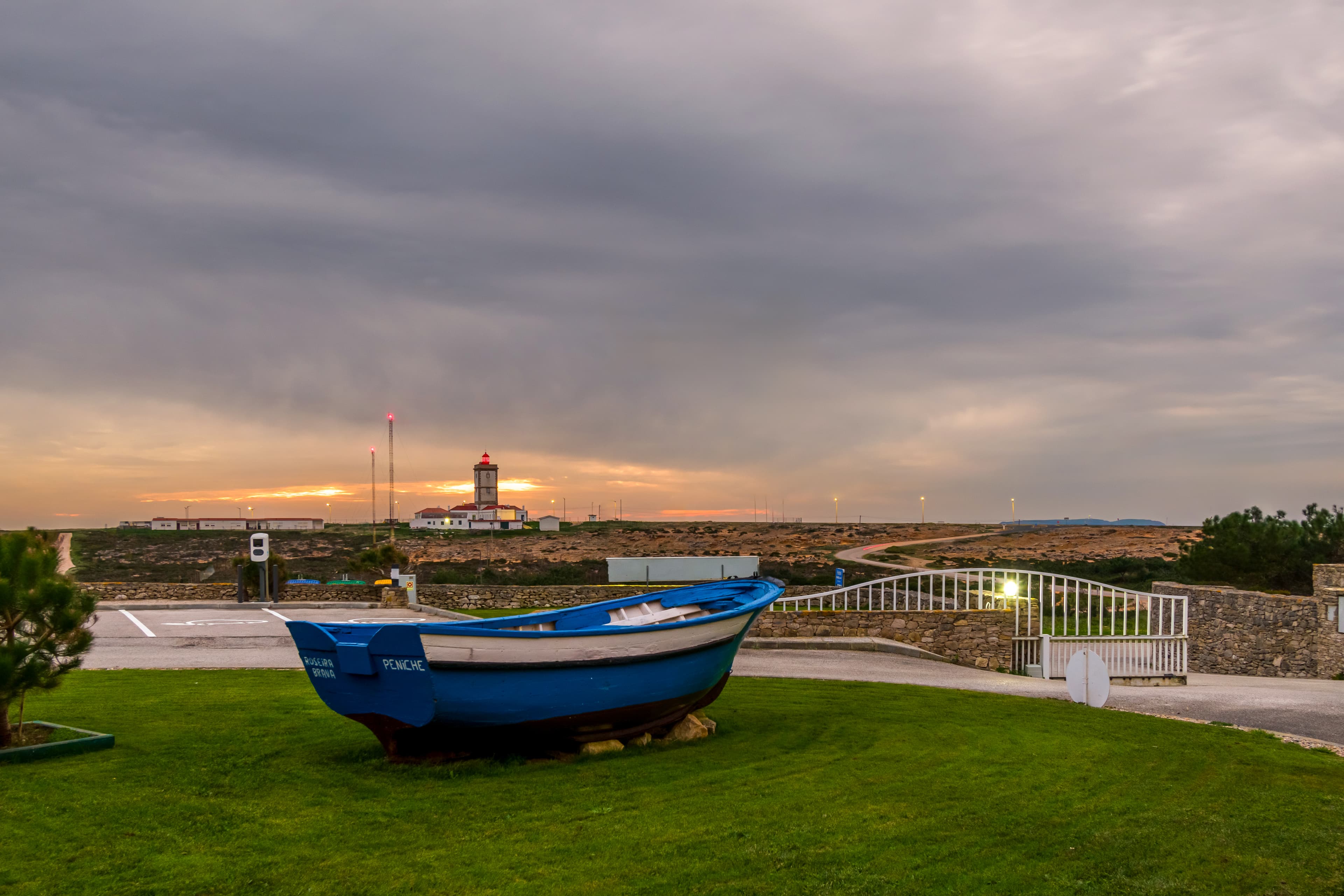 Sunset over Cabo Carvoeiro seen from the hotel grounds